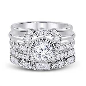NEW ALLYANNA GIFTS women's melina stacking ring set in sterling silver